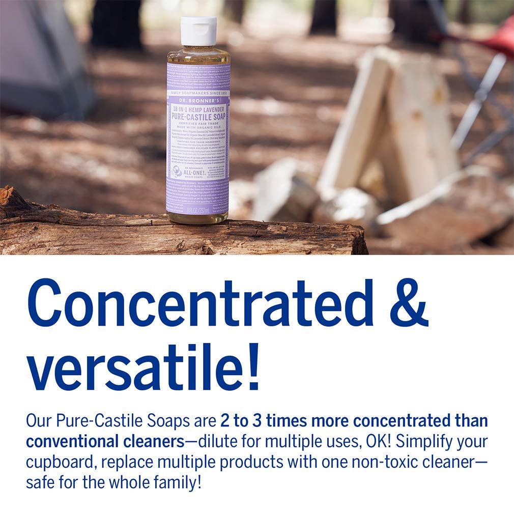 Dr. Bronner's Baby Unscented Pure-Castile bottle, gentle option for sensitive skin.