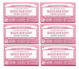 Dr. Bronner's Cherry Blossom Magic Bar front view for gentle cleansing