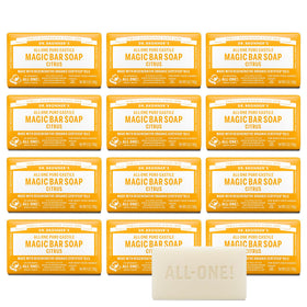 Dr. Bronner's Pure-Castile Citrus Magic Bar pack shot for daily cleansing