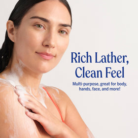 Rose Castile rich lather on skin; refreshing cleansing for face and body