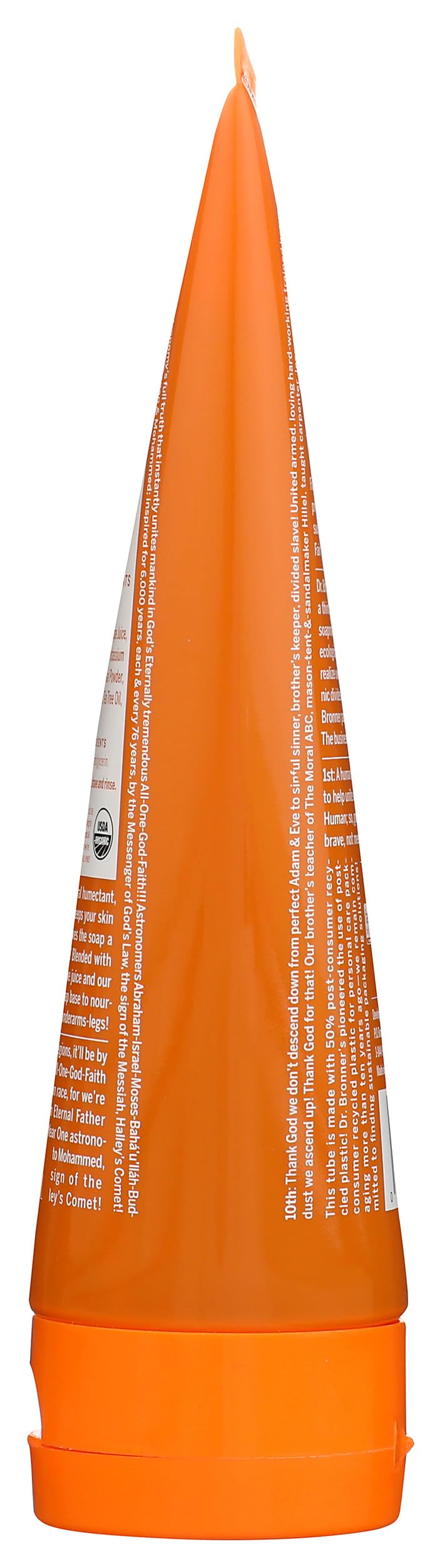 Dr. Bronner's Tea Tree Shave Gel side view showing 7 oz size.