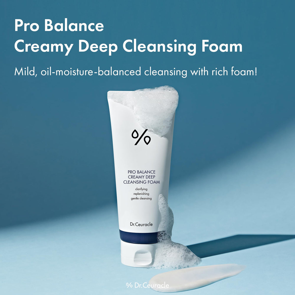 Creamy foam texture close-up from Dr. Ceuracle Pro Balance for hydrating cleansing.