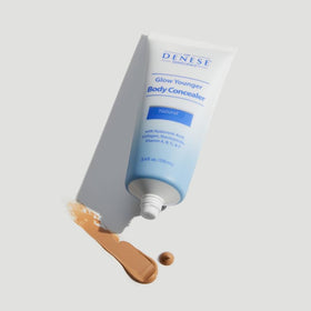 Dr. Denese Glow Younger Body Concealer on arms camouflages bruises and uneven texture