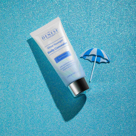 Dr. Denese Glow Younger Body Concealer on chest and decollete provides coverage and hydration