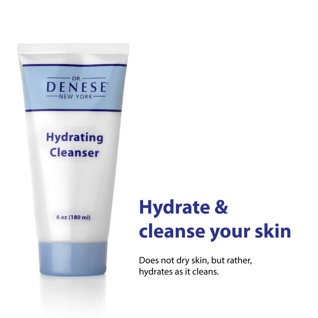 Dr. Denese Hydrating Cleanser foam dispenser showing creamy texture for daily use.
