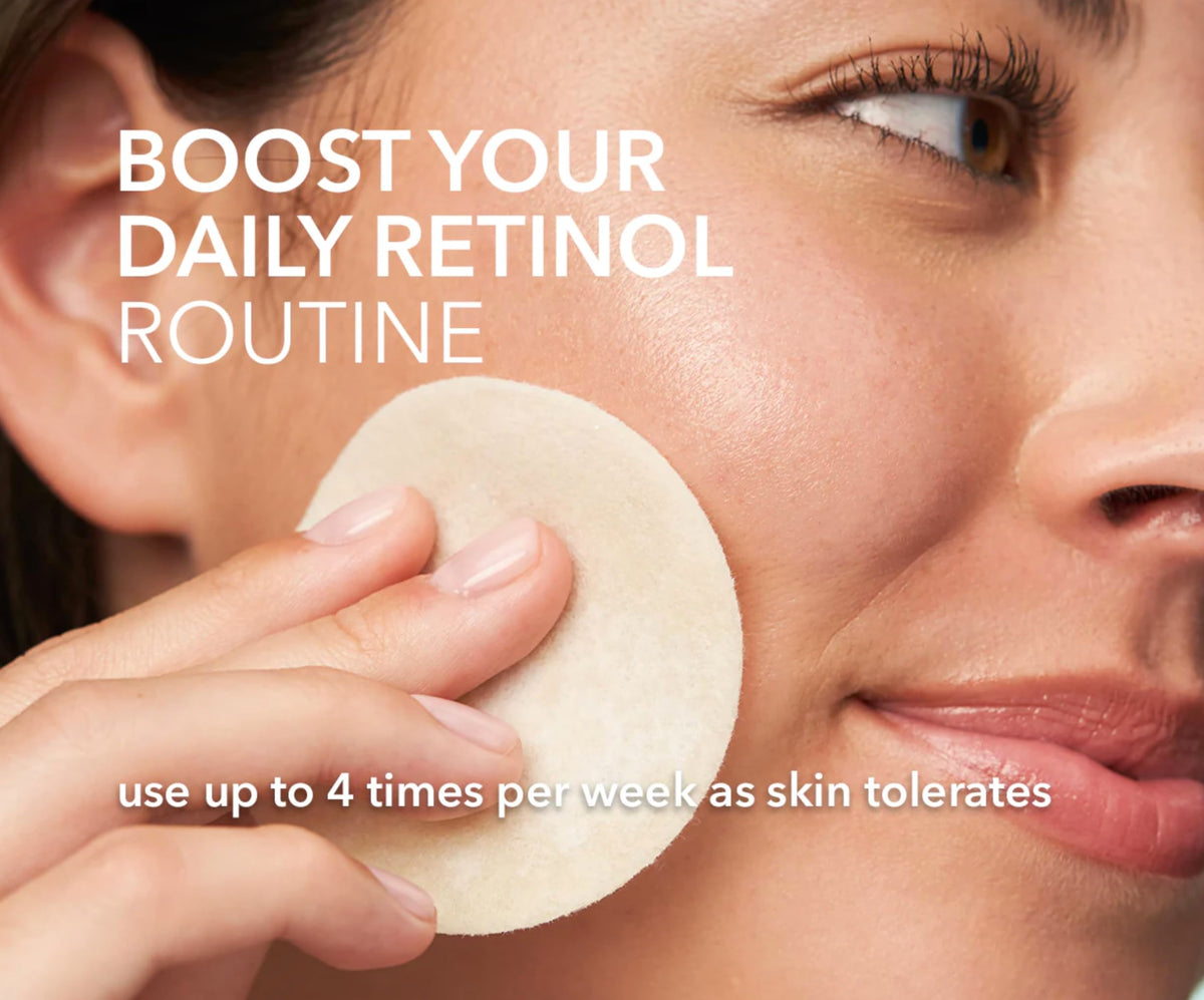 Dr Dennis Gross Advanced Retinol Ferulic bottle and pads illustrate easy skincare routine