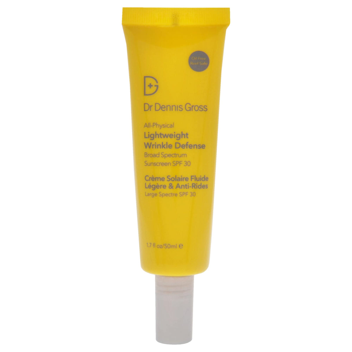 Dr Dennis Gross All Physical SPF 30 texture swatch highlighting a breathable finish.