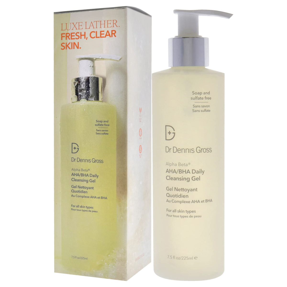 Dr Dennis Gross Alpha Beta vegan-formula cleanser supports gentle skincare.