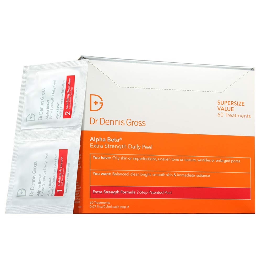 Dr Dennis Gross Alpha Beta Extra Strength Daily Peel towelettes pack for at home facial treatment