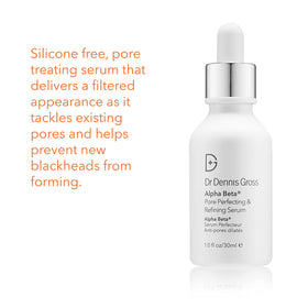 Applying Dr Dennis Gross Alpha Beta Pore serum on skin demonstrates quick absorption.
