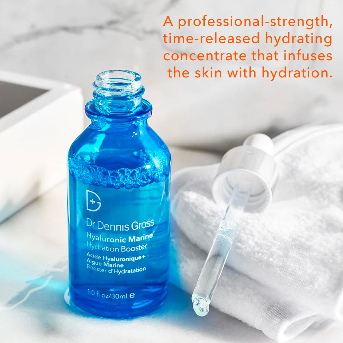 Marine algae component image highlighting extra moisture delivery for the skin
