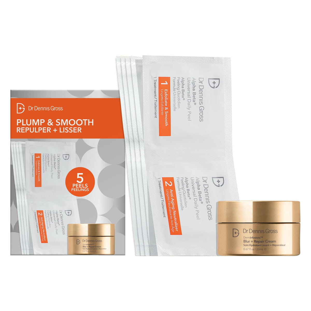 Dr Dennis Gross Plump & Smooth kit packaging, premium gift-ready presentation.