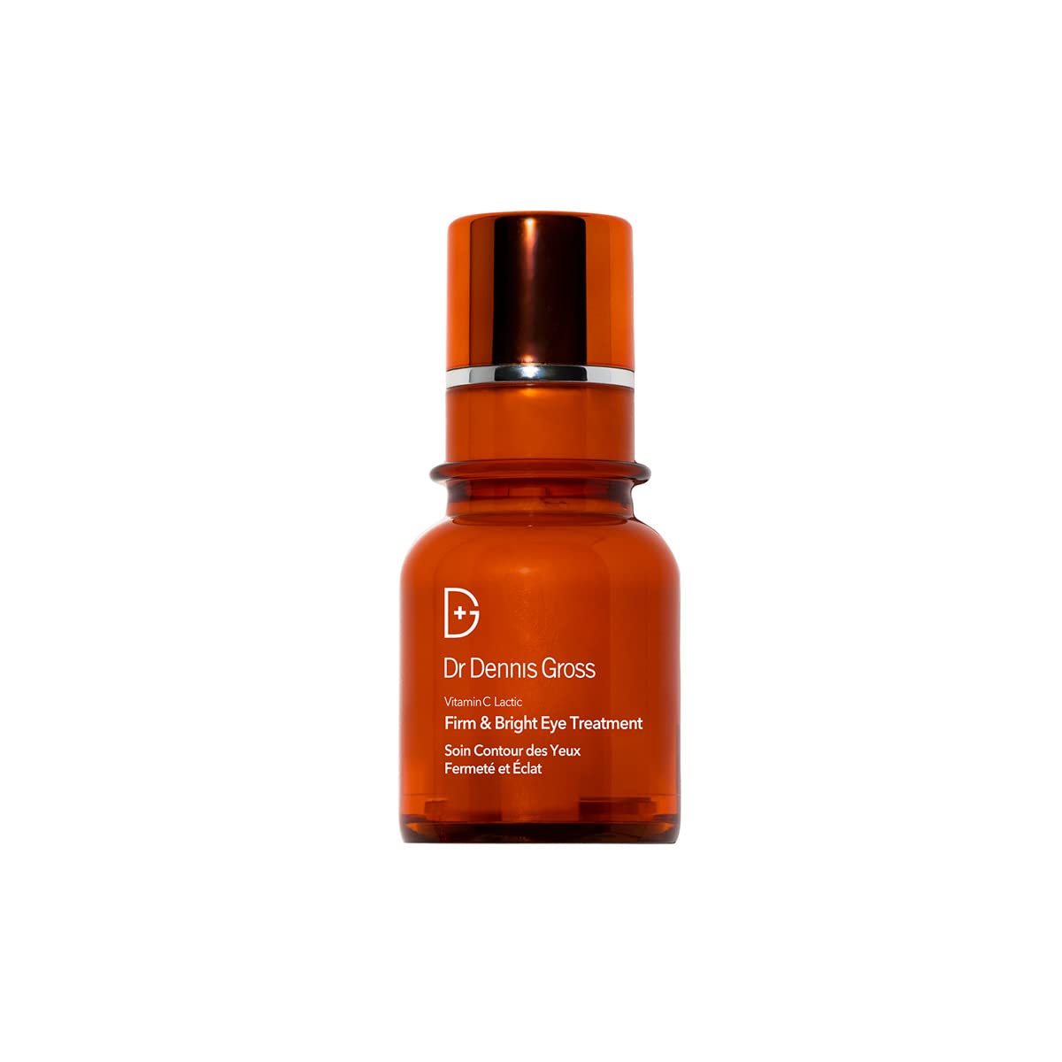 Dr Dennis Gross Vitamin C Lactic Eye Treatment bottle with pump showing quick absorption