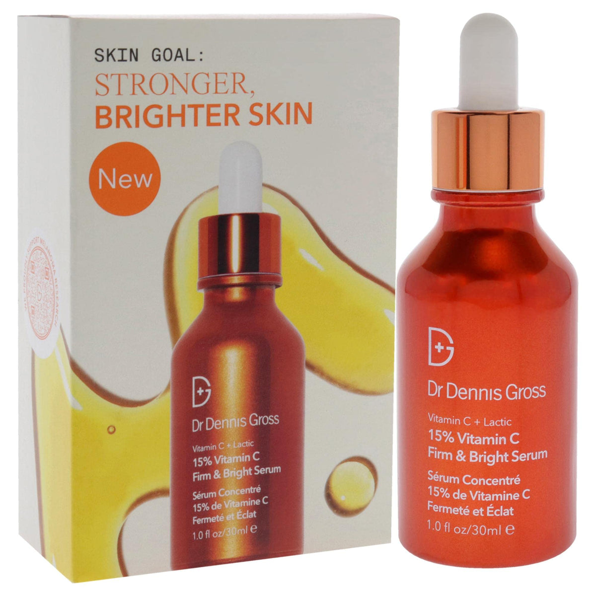 Dr Dennis Gross Vitamin C serum closeup reveals a lightweight, fast-absorbing texture.