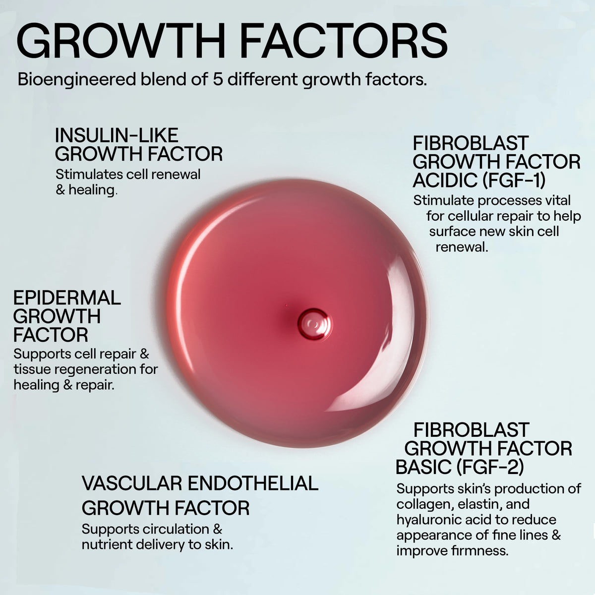 Dr. Diamond's Metacine hyaluronic acid drop emphasizes hydrating, plump skin benefits.