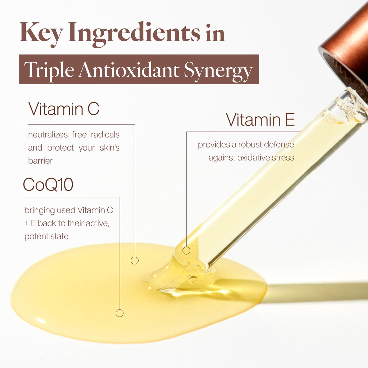 Dr.Different CEQ serum swirled on skin for even tone