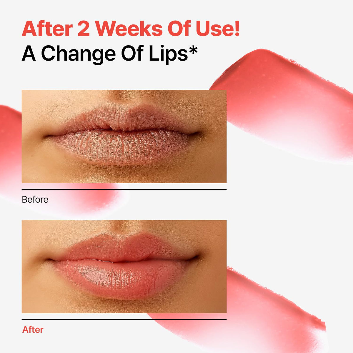Dr.Different retinal lip balm on lips reveals natural tint and cushion texture.