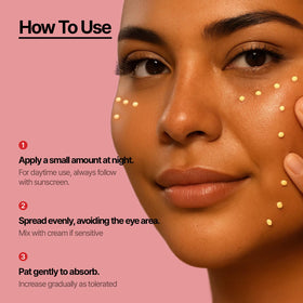 Dr.Different Vitalift-A Forte retinal texture swatch reveals smooth skin results.