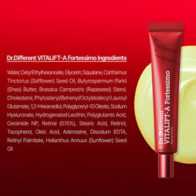 Dr.Different dermatology-tested retinal formula indicating safe use for sensitive skin.