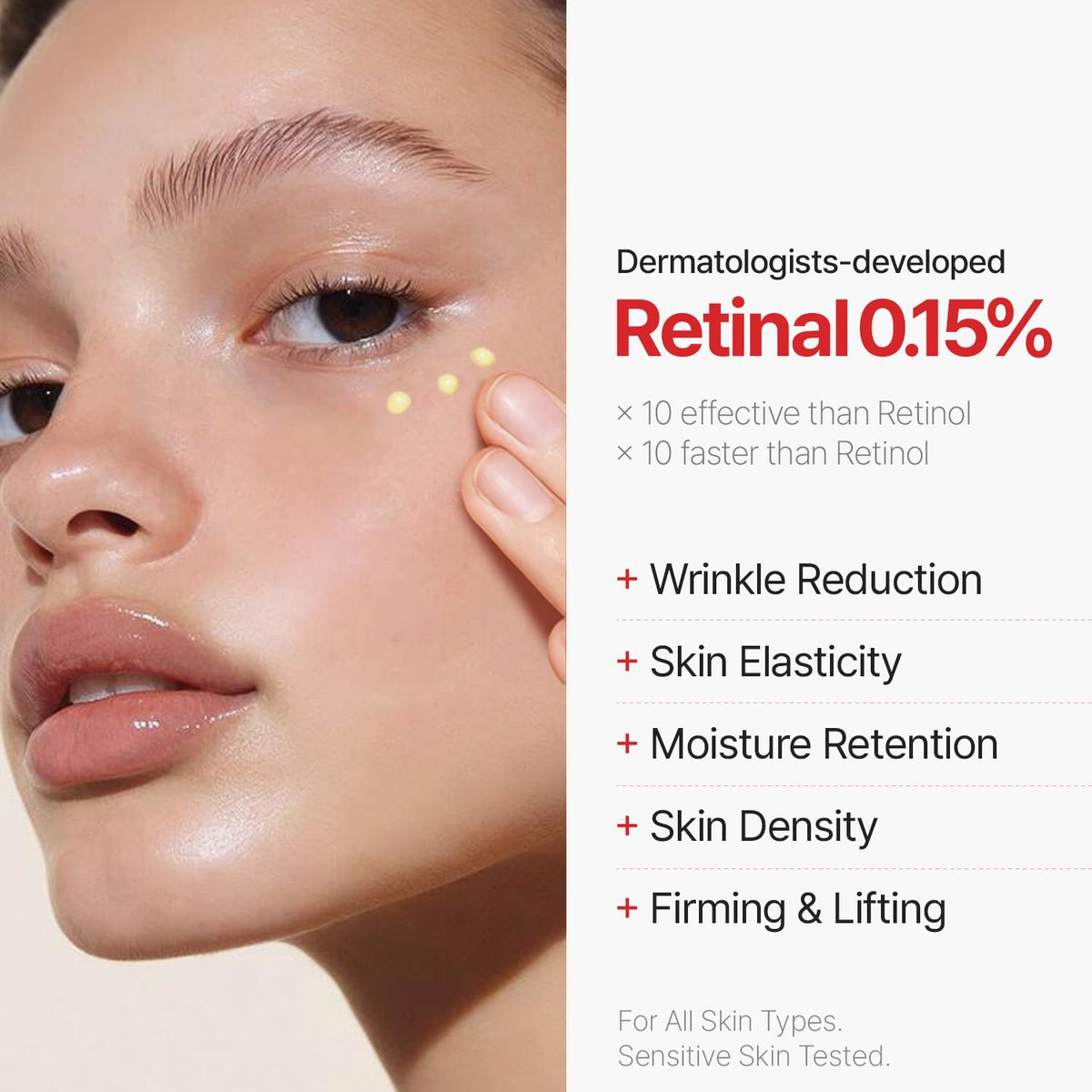 Dr.Different Vitalift-A Fortessimo retinal texture swatch for smooth application and wrinkle improvement.