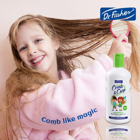 Dermatologically tested Dr. Fischer 2in1 seal on kid-friendly product.