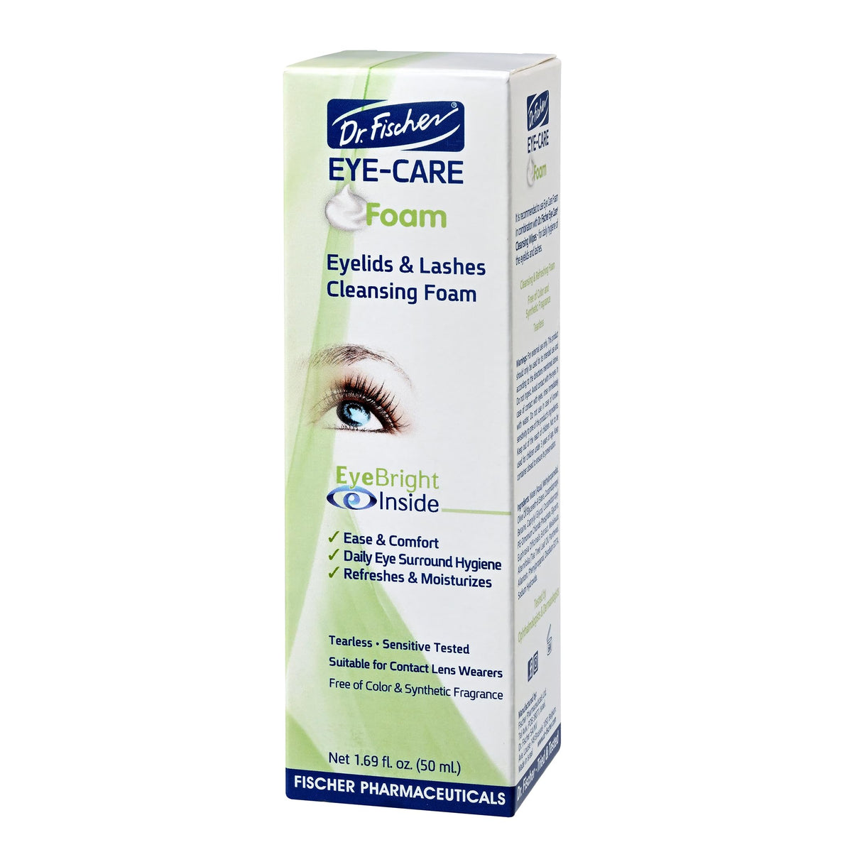Cruelty-free and ophthalmologist-tested packaging on display.