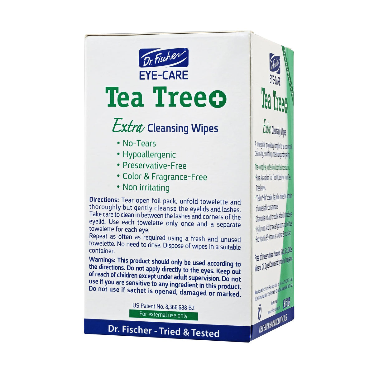 Dr. Fischer Tea Tree Eye Wipes soothe irritated lids and support meibomian glands