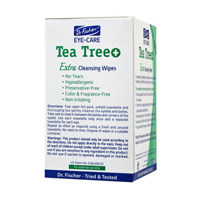 Dr. Fischer Tea Tree Eye Wipes soothe irritated lids and support meibomian glands