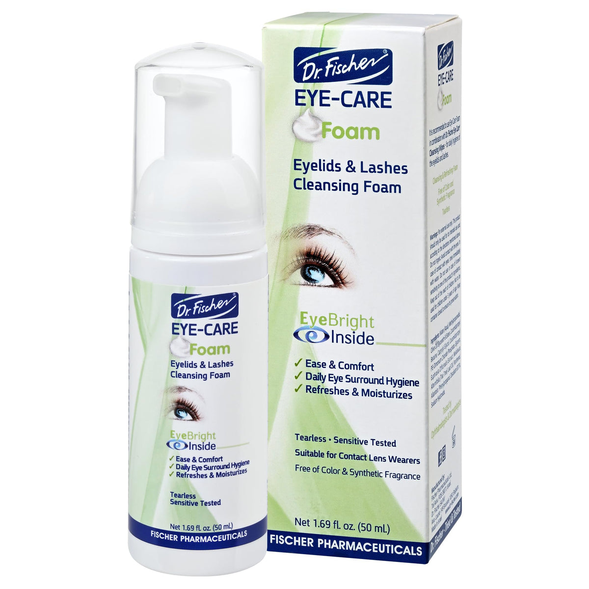 Dr. Fischer Tea Tree Eye Lid Cleanser bottle for gentle daily cleansing and tear-free use.