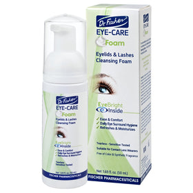 Dr. Fischer Tea Tree Eye Lid Cleanser bottle for gentle daily cleansing and tear-free use.