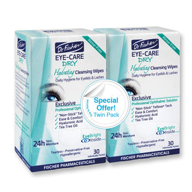 Dr. Fischer Tea Tree Eyelid Wipes pack front for dry-eye care