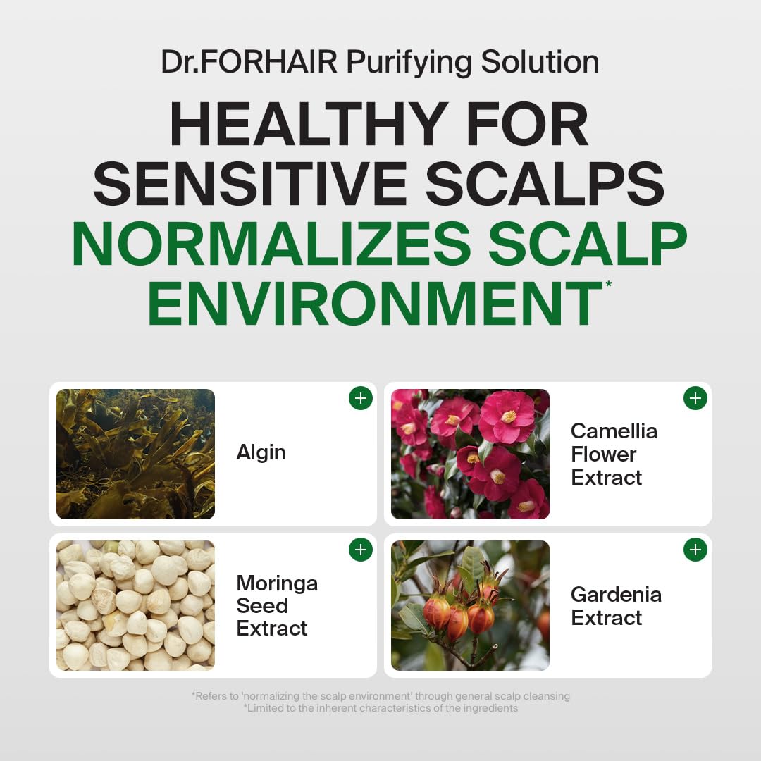 Close-up of DR.FORHAIR Folligen label showing hypoallergenic formula.