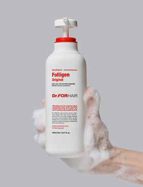 DR.FORHAIR Folligen Original Shampoo pack shot displays two bottles and value
