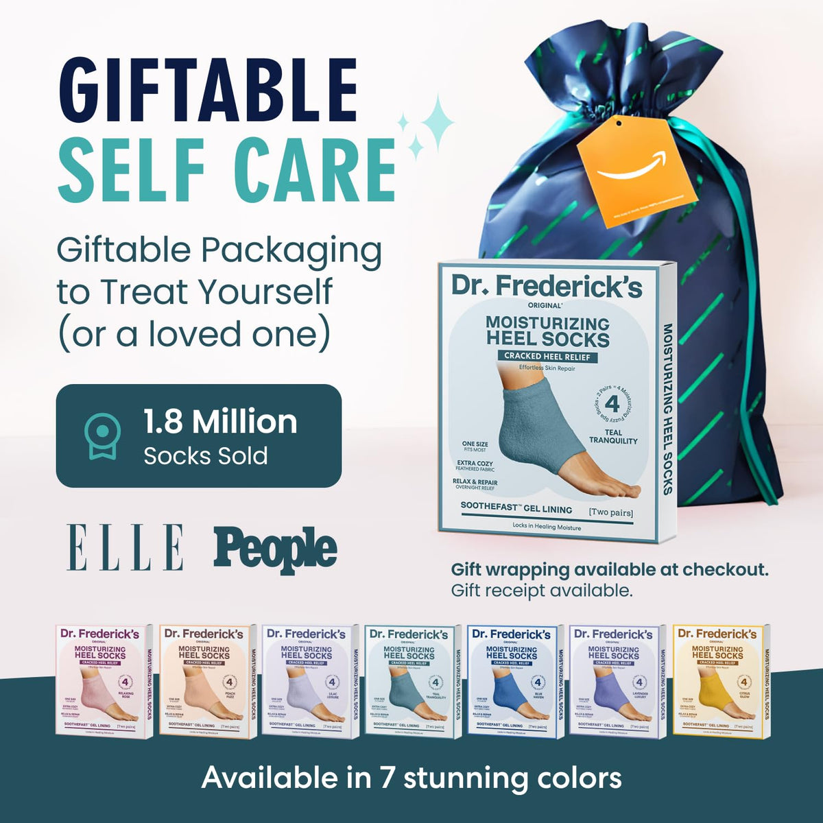 Dr. Frederick's Original gift-ready packaging ideal for thoughtful heel care gifts.