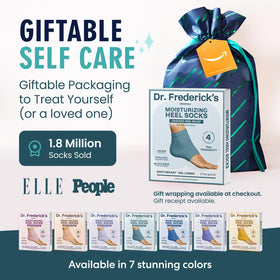 Dr. Frederick's Original gift-ready packaging ideal for thoughtful heel care gifts.
