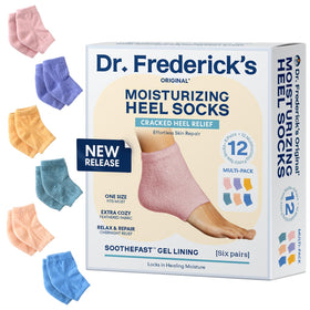 Dr. Frederick's Original fuzzy heel socks with plush exterior for cozy overnight wear.