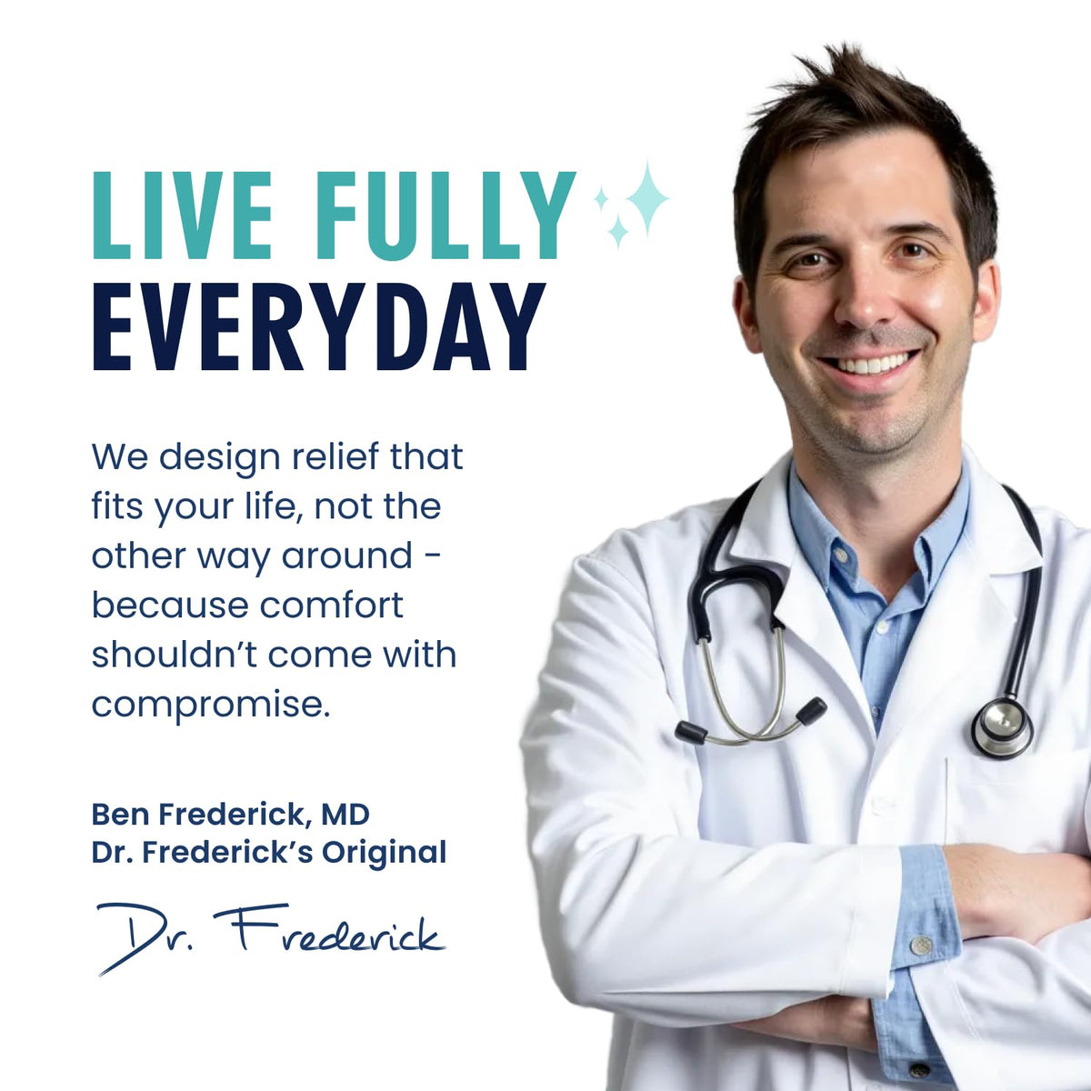 Dr. Frederick's Original pairing with moisturizing gel gloves for complete overnight care.