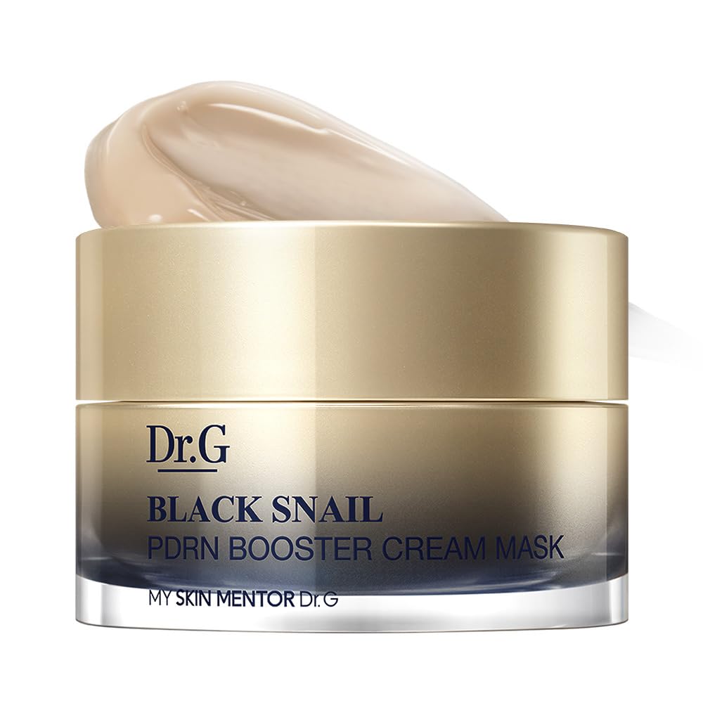 Dr.G Black Snail PDRN Booster mask jar closeup showing rich hydration texture