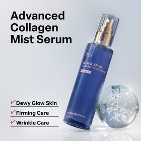 Dr.G Black Snail Serum to Mist mist spray demonstrates easy daytime refresh.