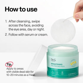 Close-up of Dr. G Vita Peeling Pad ingredients list.