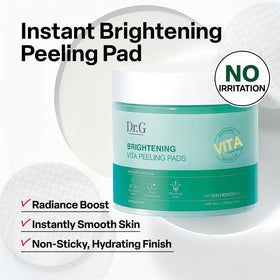 Dr. G Vita Peeling Pad packaging showing vitamin C, B3, and B5 benefits.