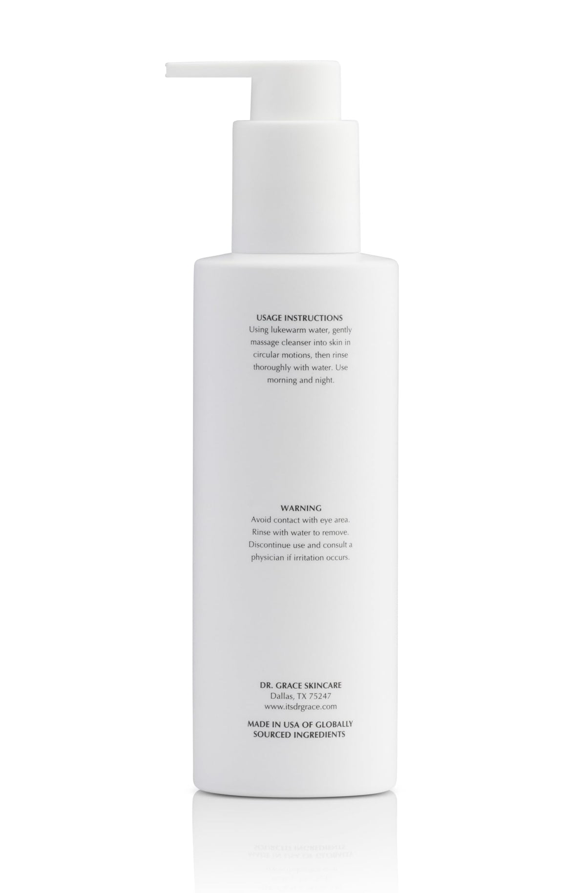 Close-up of the creamy texture of Dr. Grace cleanser, designed to hydrate during cleansing.