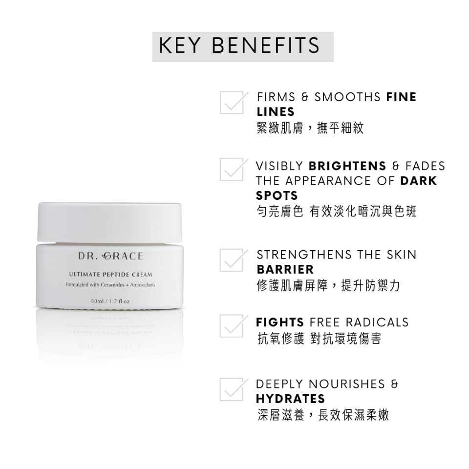 Dr. Grace Ultimate Peptide Cream application swatch demonstrates smooth layering