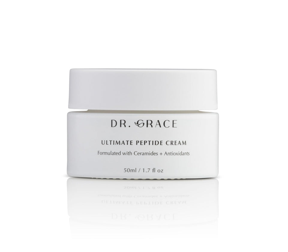 Dr. Grace Ultimate Peptide Cream bottle front showing rich hydration for daily use