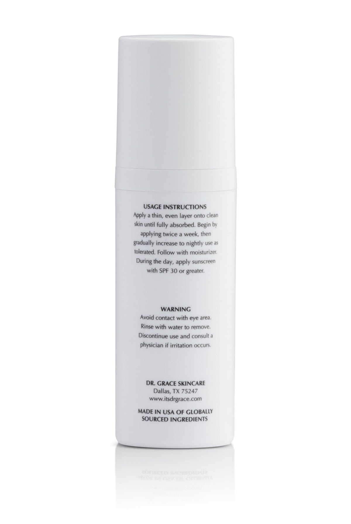 Dr. Grace Ultimate silky serum texture close-up suggests gentle nightly application.