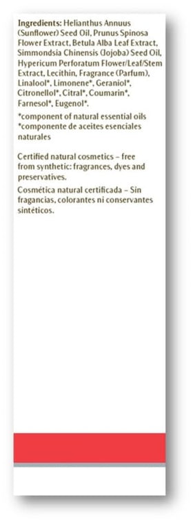 Dr. Hauschka Blackthorn Toning Body Oil applied on damp skin delivers lightweight moisture and comfort.