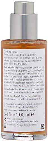 Dr. Hauschka Clarifying Toner ingredients visual, highlighting botanical balance after cleansing.