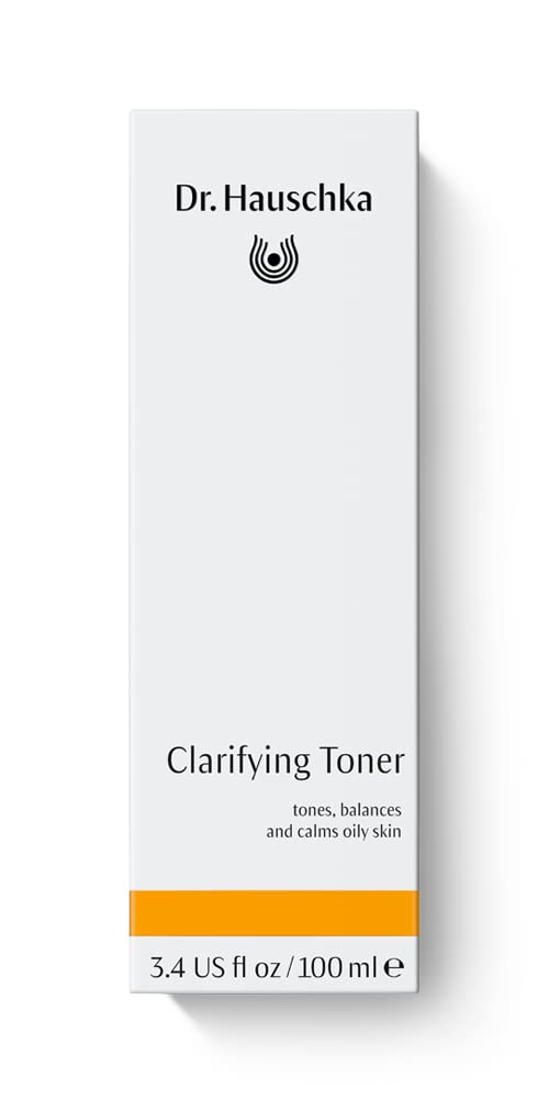 Dr. Hauschka Clarifying Toner mist on skin to soothe redness and refine pores.