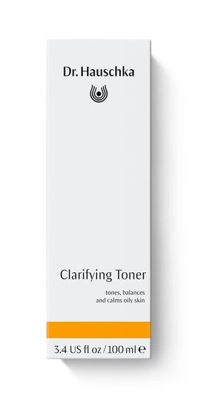 Dr. Hauschka Clarifying Toner mist on skin to soothe redness and refine pores.