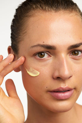 Dr. Hauschka Quince Day Cream being applied to the face for even hydration.
